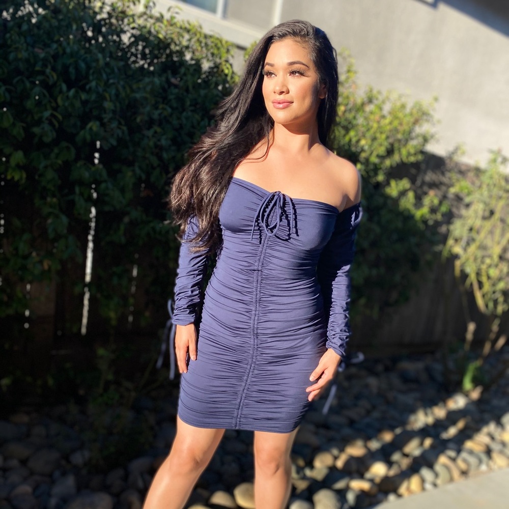 “Go Getter” Off Shoulder Dress